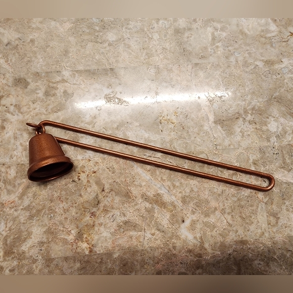 Rustic, aged, distressed bronze colored, metal candle snuffer or home decor item - Picture 1 of 2